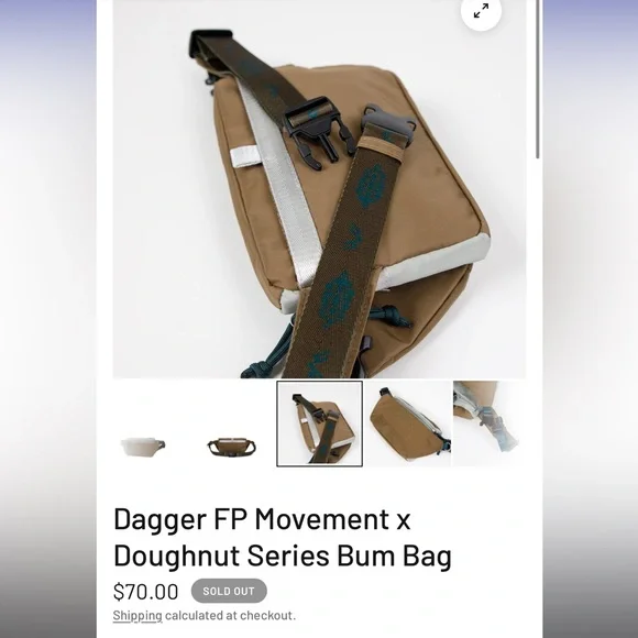 Dagger FP Movement x Doughnut Series Bum Bag, Khaki & Gray - Brand New w/o Tags! - Picture 8 of 10